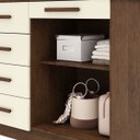 Ver imagem 7 de Cômoda Grande Sapateira Quarto 5 Gavetas 2 Portas Sirios Imbuia/champanhe