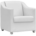 Ver imagem 4 de Kit 6 Poltronas Decorativa para Sala Recepção Manicure Cadeira Mila Material Sintético Pés Cromado