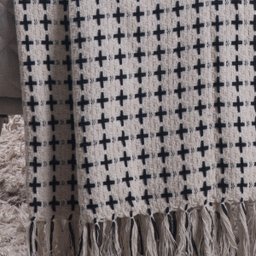 Manta para Sofá Boho Andaraí Off White/preto Fastlar Manta 100% Algodão 140x250cm - 2