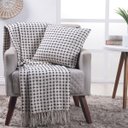 Ver imagem 1 de Manta para Sofá Boho Andaraí Off White/preto Fastlar Manta 100% Algodão 140x250cm