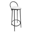 Ver imagem 2 de Banqueta Alta de Metal Altura 75cm Modelo Drink Estofada Branco