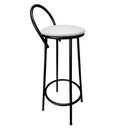 Ver imagem 1 de Banqueta Alta de Metal Altura 75cm Modelo Drink Estofada Branco