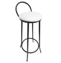 Ver imagem 3 de Banqueta Alta de Metal Altura 75cm Modelo Drink Estofada Branco