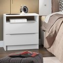 Ver imagem 2 de Mesa de Cabeceira Madesa 3227 com 2 Gavetas - Branco
