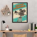 Ver imagem 2 de Quadro Decorativo Retrô Cinema Câmera 33x24cm - com vidro:Madeira preta