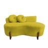 Namoradeira Sofá Feijão Lounge Orgânica Veludo Amarelo - 4