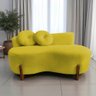 Namoradeira Sofá Feijão Lounge Orgânica Veludo Amarelo - 9
