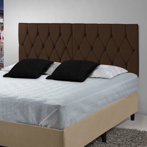 Cabeceira Painel Capitonê Estofada Cama Casal 1,40 - Marrom