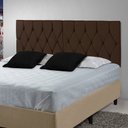 Ver imagem 1 de Cabeceira Painel Capitonê Estofada Cama Casal 1,40 - Marrom