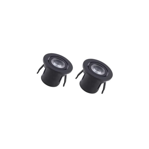 Spot Led P/ Movel Nicho 1w Embutir Mini Redondo C/2 Unidades - Preto