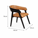 Ver imagem 4 de Cadeira Anatômica 76cm em Madeira Maciça Alice Courino Marrom Oona Design Preto