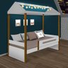 Cama Montessoriana Casinha Com Led Solteiro Branca Divaloto - 1
