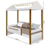 Cama Montessoriana Casinha Com Led Solteiro Branca Divaloto - 4
