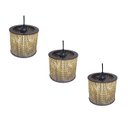 Ver imagem 1 de Kit 3 Lustre Pendente Moderno Luminária Rustica Bambu Frisos