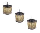 Ver imagem 1 de Kit 3 Lustre Pendente Moderno Luminária Rustica Bambu Frisos