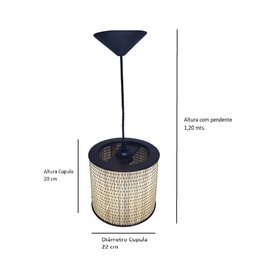 Kit 3 Lustre Pendente Moderno Luminária Rustica Bambu Frisos - 2