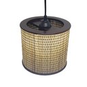 Ver imagem 3 de Kit 3 Lustre Pendente Moderno Luminária Rustica Bambu Frisos