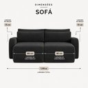Ver imagem 4 de Sofá Retrátil 2 Lugares Veludo Apolo 1,90 Mts Preto