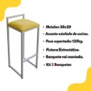 Ver imagem 4 de Kit 2 Banquetas Altas para Cozinha Madri:amarelo