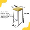 Ver imagem 3 de Kit 2 Banquetas Altas para Cozinha Madri:amarelo
