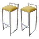 Ver imagem 2 de Kit 2 Banquetas Altas para Cozinha Madri:amarelo
