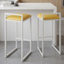 Ver imagem 5 de Kit 2 Banquetas Altas para Cozinha Madri:amarelo