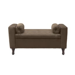 Recamier Bau Rico 160x Cama Queen Size Suede Cappuccino - Majú Decor - 1