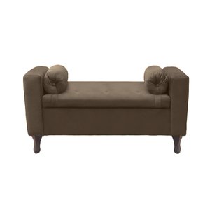 Recamier Bau Rico 160x Cama Queen Size Suede Cappuccino - Majú Decor