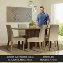 Ver imagem 4 de Conjunto Sala de Jantar Mesa Tampo de Madeira 6 Cadeiras Rustic/crema/imperial Renata Madesa