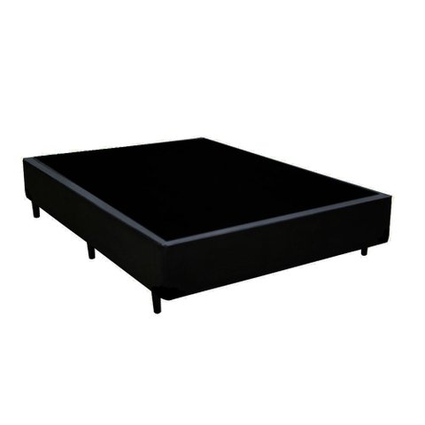 Cama Box Casal Anka Star Sintético Preto 40x138x188