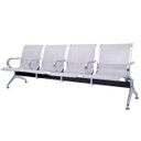 Ver imagem 1 de Cadeira Longarina Cromada 4 Lugares com Braço