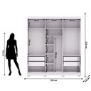 Ver imagem 5 de Guarda-roupa Porto 3 Portas Correr Dupla Face 4 Gavetas Camarim/branco 100% Mdf - Vila Rica