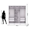 Guarda-roupa Porto 3 Portas Correr Dupla Face 4 Gavetas Camarim/branco 100% Mdf - Vila Rica - 5