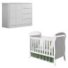 Berço Americano Danny e Cômoda Infantil Eloá Branco Acetinado – Phoenix Baby - 1