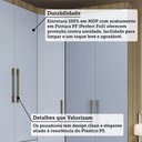 Ver imagem 5 de Guarda Roupas Modulado de Canto Diagonal 3 Peças com 5 Portas e 4 Gavetas Paris Luciane Móveis