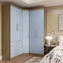 Ver imagem 2 de Guarda Roupas Modulado de Canto Diagonal 3 Peças com 5 Portas e 4 Gavetas Paris Luciane Móveis