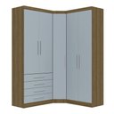 Ver imagem 3 de Guarda Roupas Modulado de Canto Diagonal 3 Peças com 5 Portas e 4 Gavetas Paris Luciane Móveis