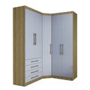 Ver imagem 3 de Guarda Roupas Modulado de Canto Diagonal 3 Peças com 5 Portas e 4 Gavetas Paris Luciane Móveis