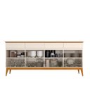 Ver imagem 4 de Buffet Aparador 4 Portas 4 Gavetas 187cm com Pés Madeira