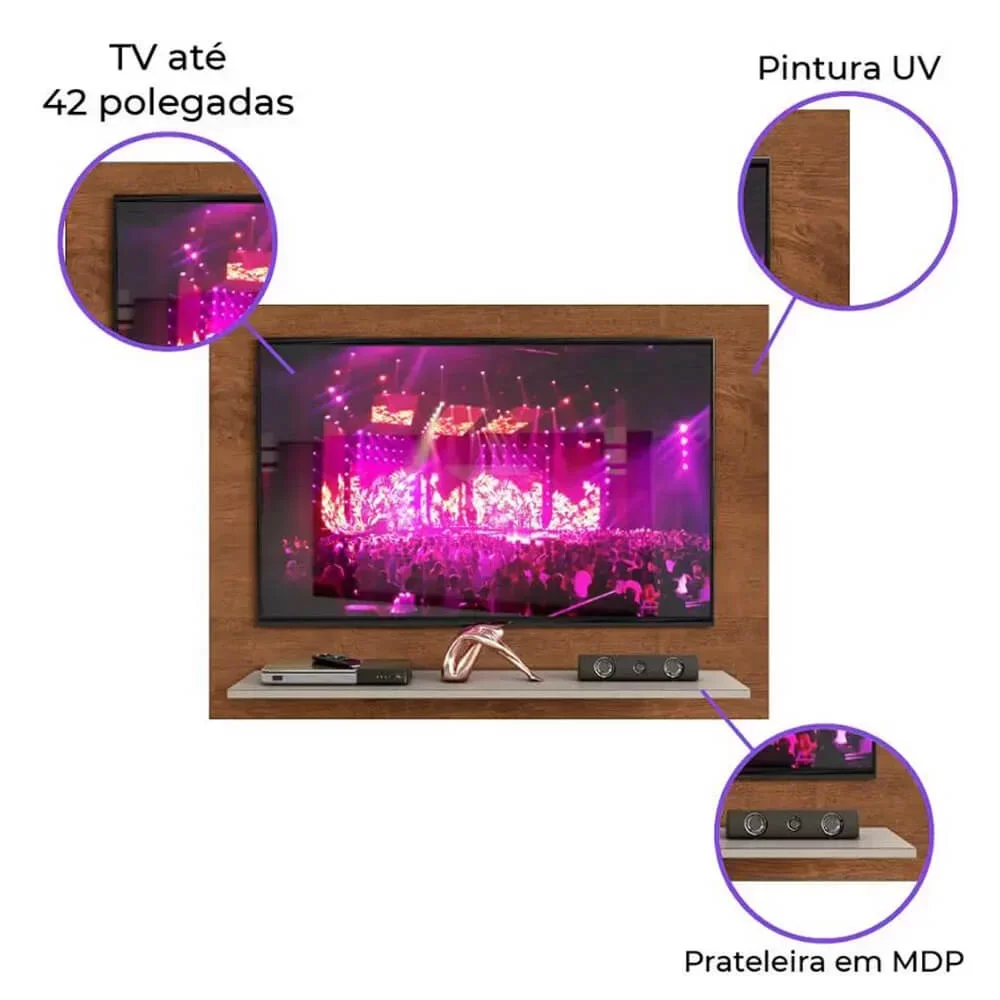 Painel Florence para TV até 42 Polegadas Zanzini Cor Natura Off White - 4
