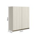 Ver imagem 3 de Armario Aereo 2 Portas Mdf 70 Cm Kali 12208 Bianco Toq Bianco Toq Nicioli
