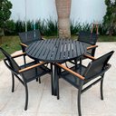 Ver imagem 2 de Jogo Conjunto de Mesa 1.00 Mt Ripada Jardim 4 Cadeiras Alumínio