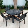Jogo Conjunto de Mesa 90cm Ripada Jardim 4 Cadeiras Alumínio - 2