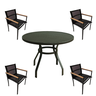 Jogo Conjunto de Mesa 90cm Ripada Jardim 4 Cadeiras Alumínio - 3