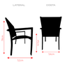 Jogo Conjunto de Mesa 90cm Ripada Jardim 4 Cadeiras Alumínio - 6