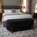 Ver imagem 2 de Banco Baú Organizador Estofado Orgânico Milão Peseira 1,40 Bouclê Preto - Montanari's Decor