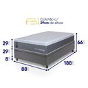 Ver imagem 2 de Conjunto Box Baú Cinza Argel Cinza Espuma D33 Solteiro 88x188x74 - King House