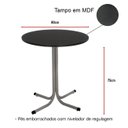 Ver imagem 2 de Mesa de Jantar Redonda 80cm Cinza Tampo Madeira Preto