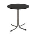 Ver imagem 1 de Mesa de Jantar Redonda 80cm Cinza Tampo Madeira Preto