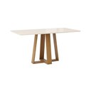 Ver imagem 5 de Conjunto Sala de Jantar Mesa Lisa 160cm Tampo MDF Vidro Canto Reto e 6 Cadeiras Tainá